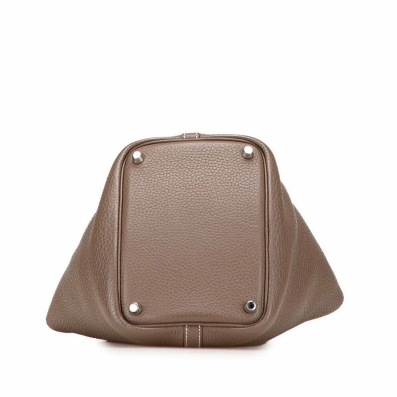 Hermes Hermès Picotin Lock PM 手提包,Etoupe,Greige 配銀色金屬配件,Taurillon Clemence 皮革,女士-2