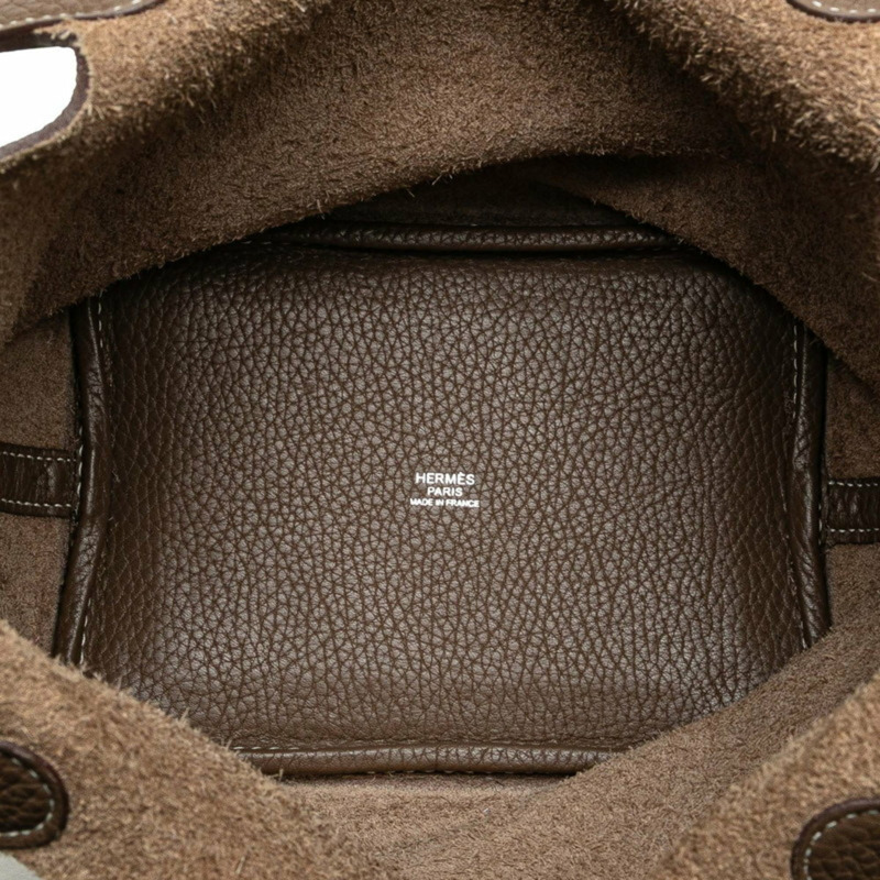 Hermes Hermès Picotin Lock PM 手提包,Etoupe,Greige 配銀色金屬配件,Taurillon Clemence 皮革,女士-5
