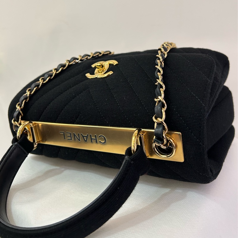 CHANEL黑佳績布金釦Trendy CC-3