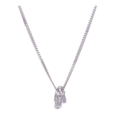 HERMES 18K白金Etriviere Pendant鑽石項鍊