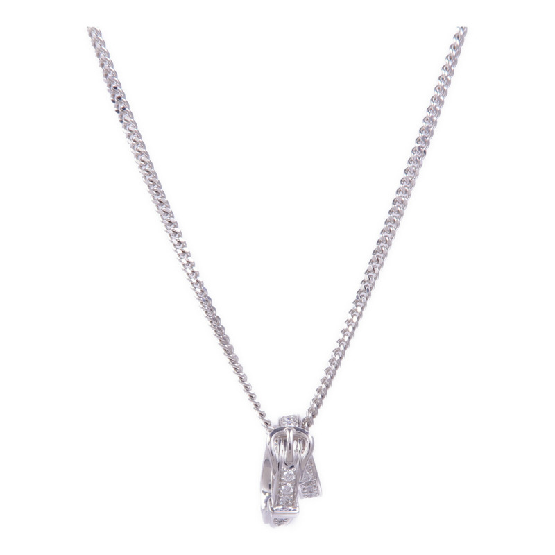HERMES 18K白金Etriviere Pendant鑽石項鍊-0