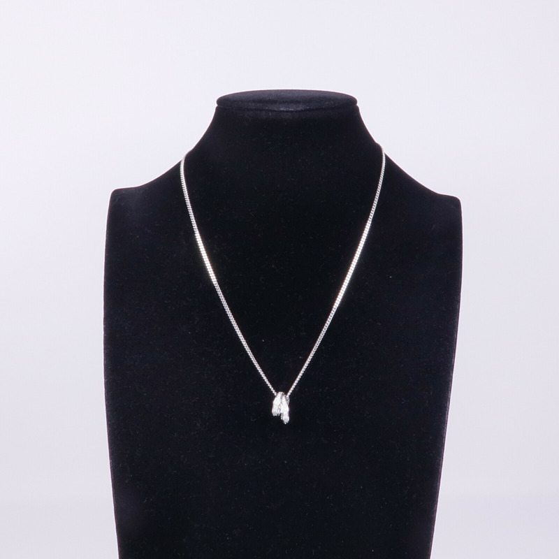 HERMES 18K白金Etriviere Pendant鑽石項鍊-8