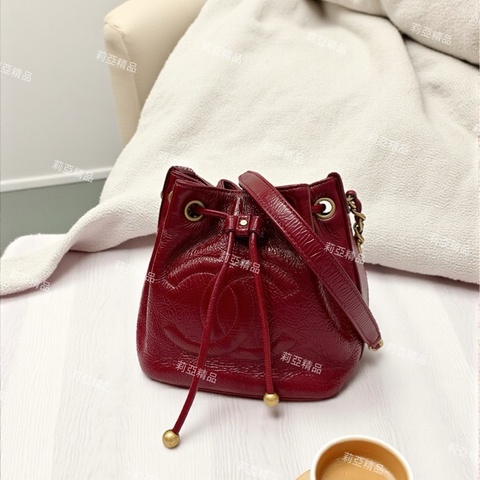 莉亞精品♡Chanel AS1946 水桶 紅色 二手