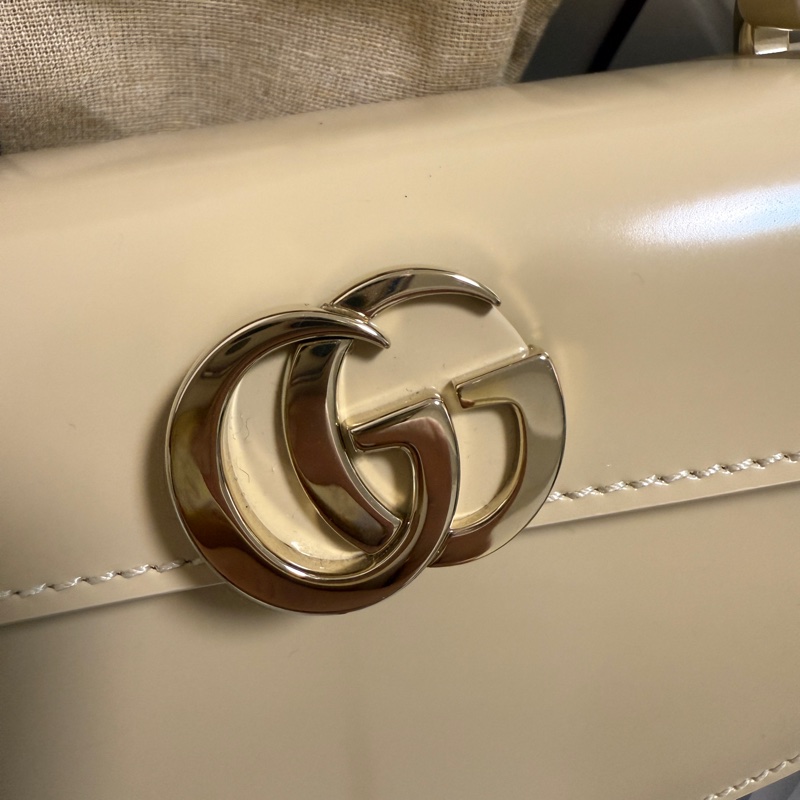 Gucci Half moon 2024秋冬款(亮面拋光小牛皮米色)-25