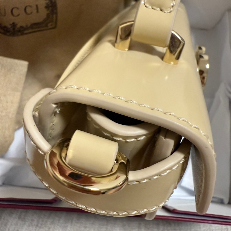 Gucci Half moon 2024秋冬款(亮面拋光小牛皮米色)-26