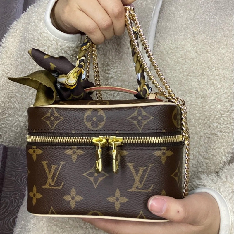 ✨售 二手真品 LV M44936 經典Monogram帆布 NICE NANO拉鍊迷你化妝箱-26