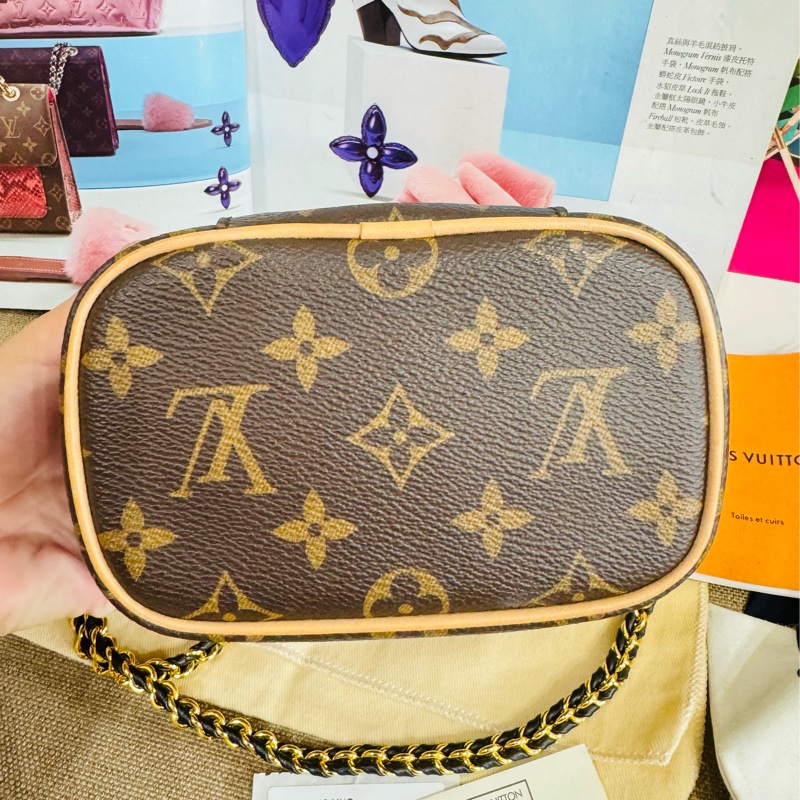 ✨售 二手真品 LV M44936 經典Monogram帆布 NICE NANO拉鍊迷你化妝箱-40