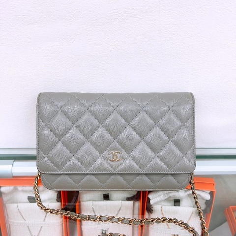 Chanel woc 灰色牛皮鏈條包
