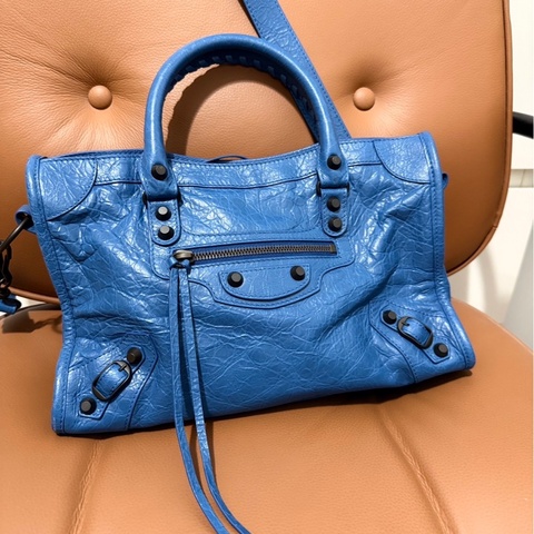 BALENCIAGA LE CITY SMALL MINERAL BLUE