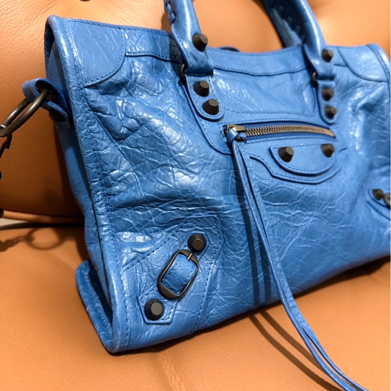 BALENCIAGA LE CITY SMALL MINERAL BLUE-1