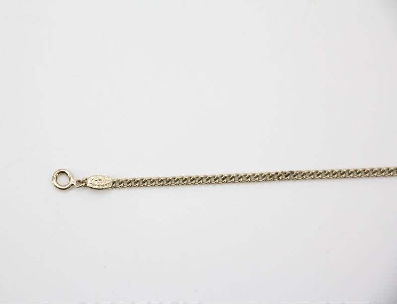 Chanel Vintage 07V 琺瑯經典黑色CC淡金頸鏈-9