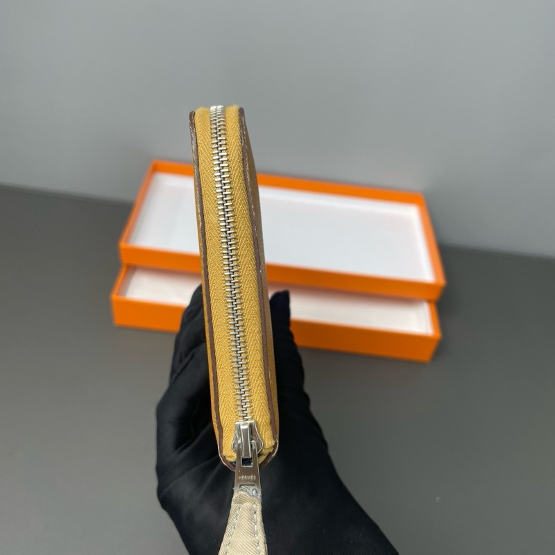 Hermes 愛馬仕 絲巾長夾/金棕色/99新閒置美品-2
