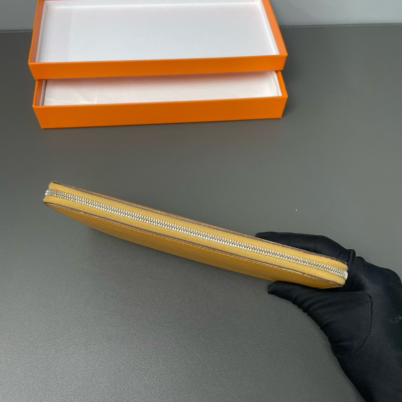 Hermes 愛馬仕 絲巾長夾/金棕色/99新閒置美品-5