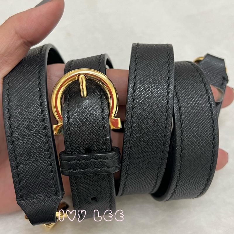 Salvatore Ferragamo Gancini 手提包 斜背包 肩背包 經典黑 正品 二手精品-19