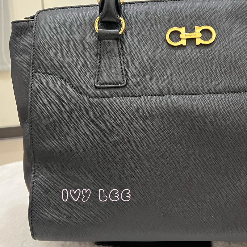 Salvatore Ferragamo Gancini 手提包 斜背包 肩背包 經典黑 正品 二手精品-30