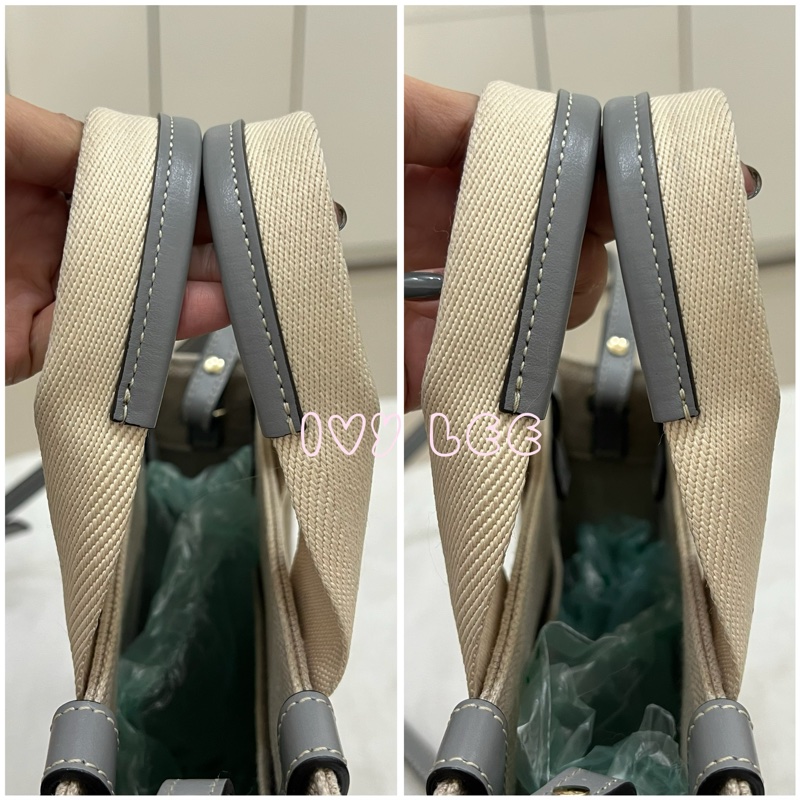 Chloe’ 蔻依 經典小號Woody 帆布皮革飾邊 手提包 斜背包 灰藍 正品 二手精品-3