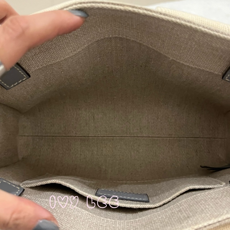 Chloe’ 蔻依 經典小號Woody 帆布皮革飾邊 手提包 斜背包 灰藍 正品 二手精品-7
