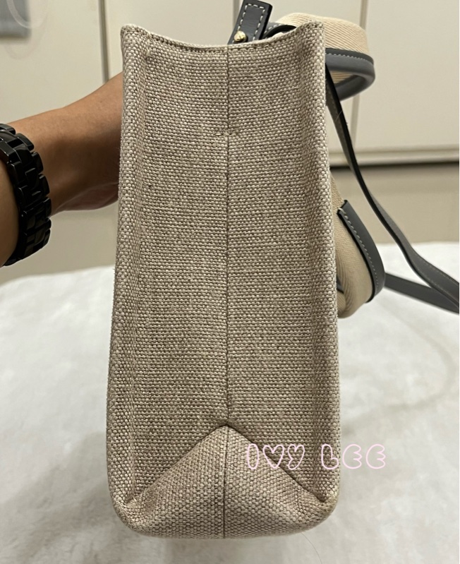 Chloe’ 蔻依 經典小號Woody 帆布皮革飾邊 手提包 斜背包 灰藍 正品 二手精品-14