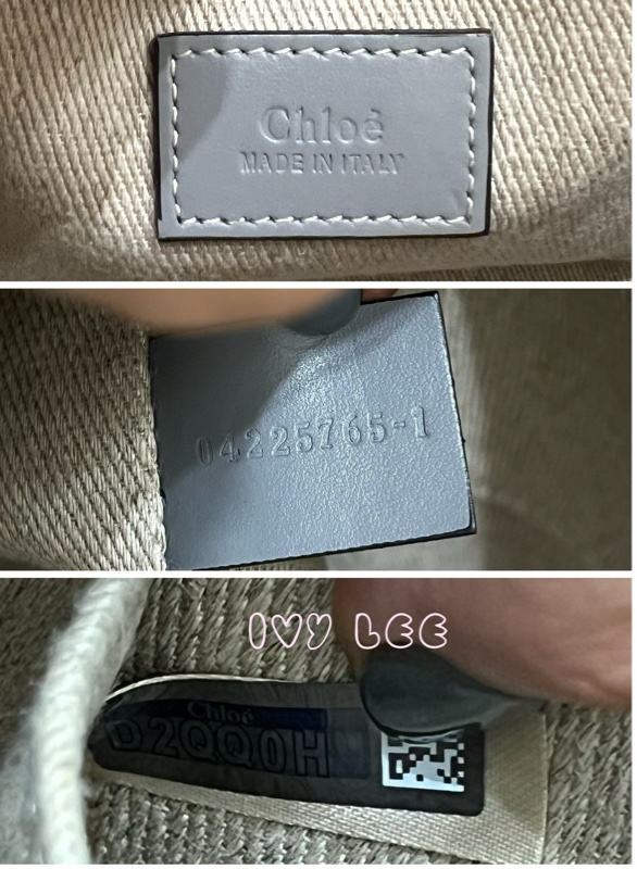 Chloe’ 蔻依 經典小號Woody 帆布皮革飾邊 手提包 斜背包 灰藍 正品 二手精品-19