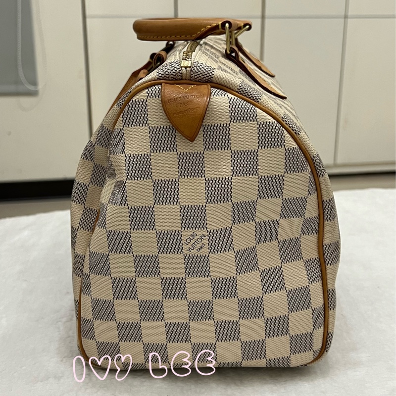 LOUIS VUITTON Speedy 30 Damier Azur 白色棋盤格 手提包 N41370 正品 二手精品-3