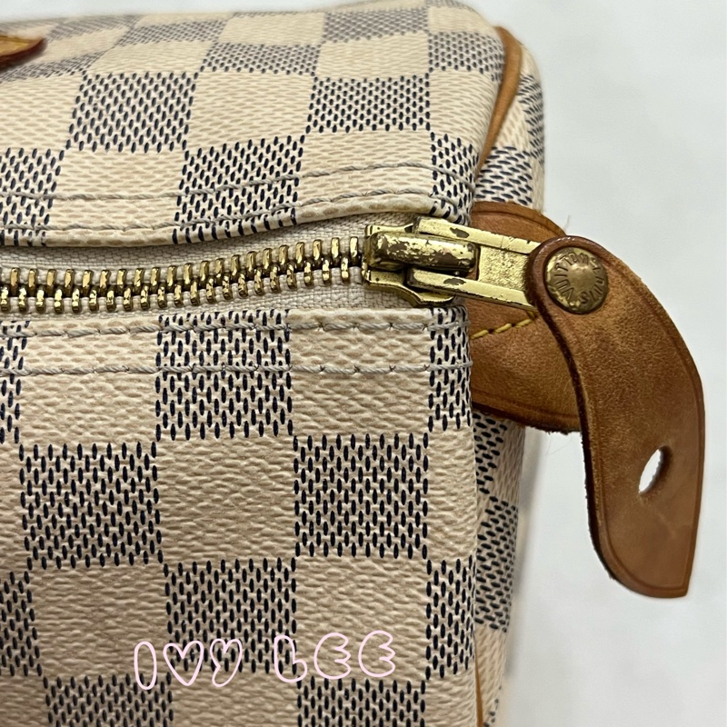 LOUIS VUITTON Speedy 30 Damier Azur 白色棋盤格 手提包 N41370 正品 二手精品-6
