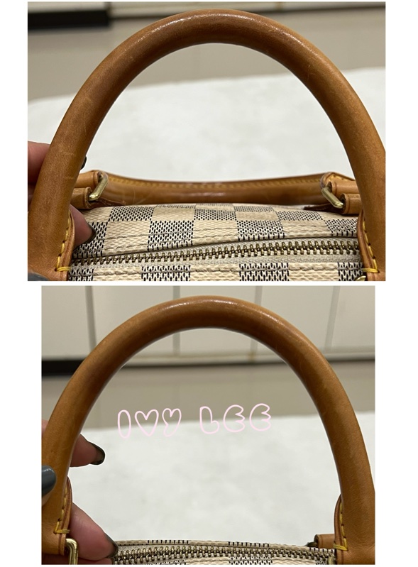 LOUIS VUITTON Speedy 30 Damier Azur 白色棋盤格 手提包 N41370 正品 二手精品-9