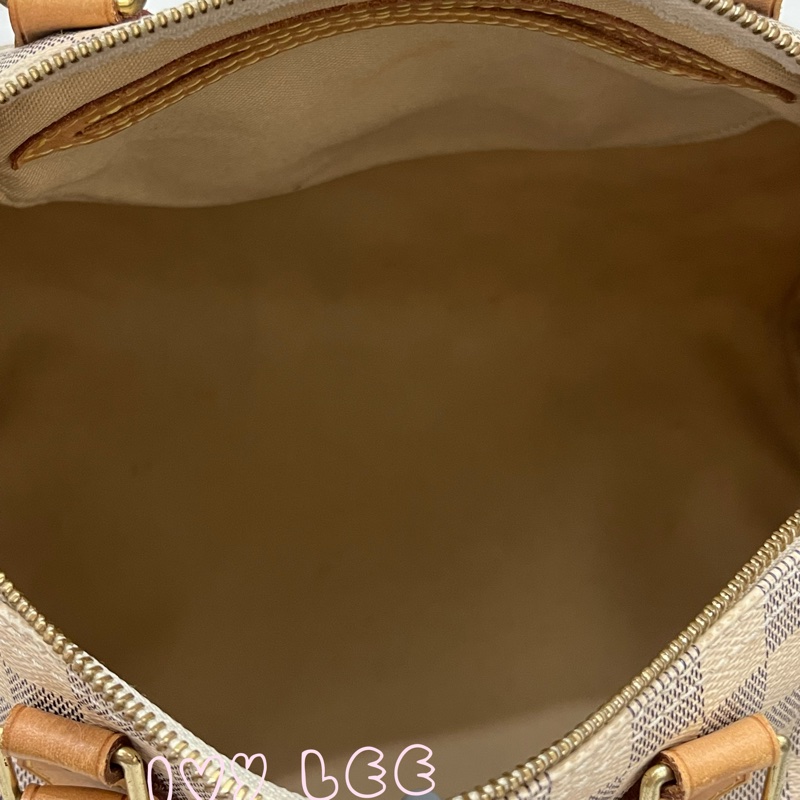 LOUIS VUITTON Speedy 30 Damier Azur 白色棋盤格 手提包 N41370 正品 二手精品-11