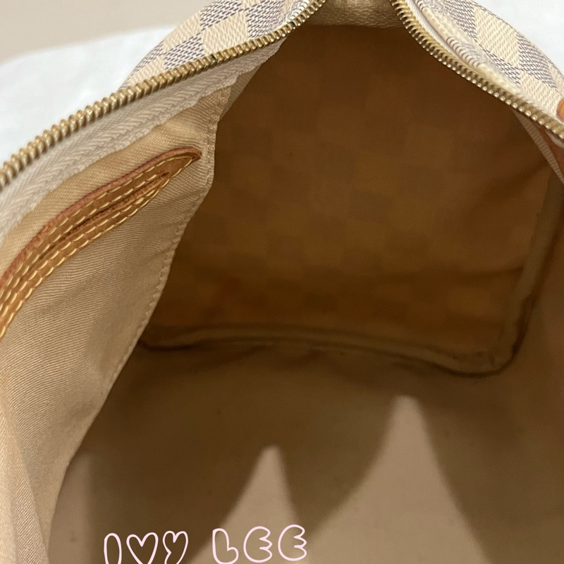 LOUIS VUITTON Speedy 30 Damier Azur 白色棋盤格 手提包 N41370 正品 二手精品-12