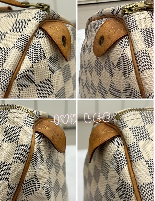 LOUIS VUITTON Speedy 30 Damier Azur 白色棋盤格 手提包 N41370 正品 二手精品-16