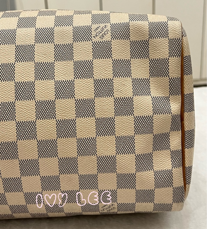 LOUIS VUITTON Speedy 30 Damier Azur 白色棋盤格 手提包 N41370 正品 二手精品-28
