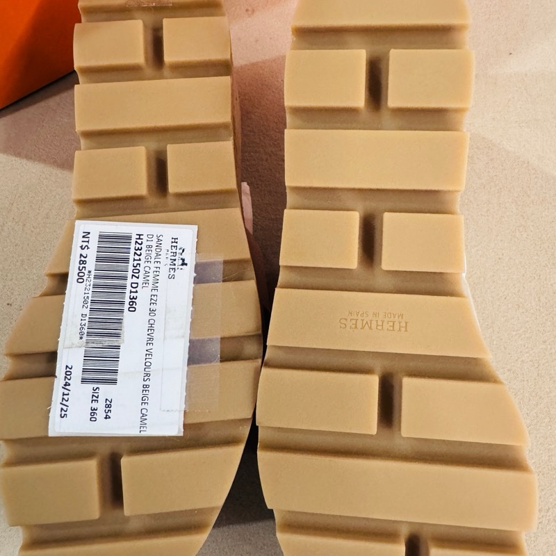 愛馬仕(Hermès)Eze 30 山羊絨面革涼鞋/厚底鞋36號-9