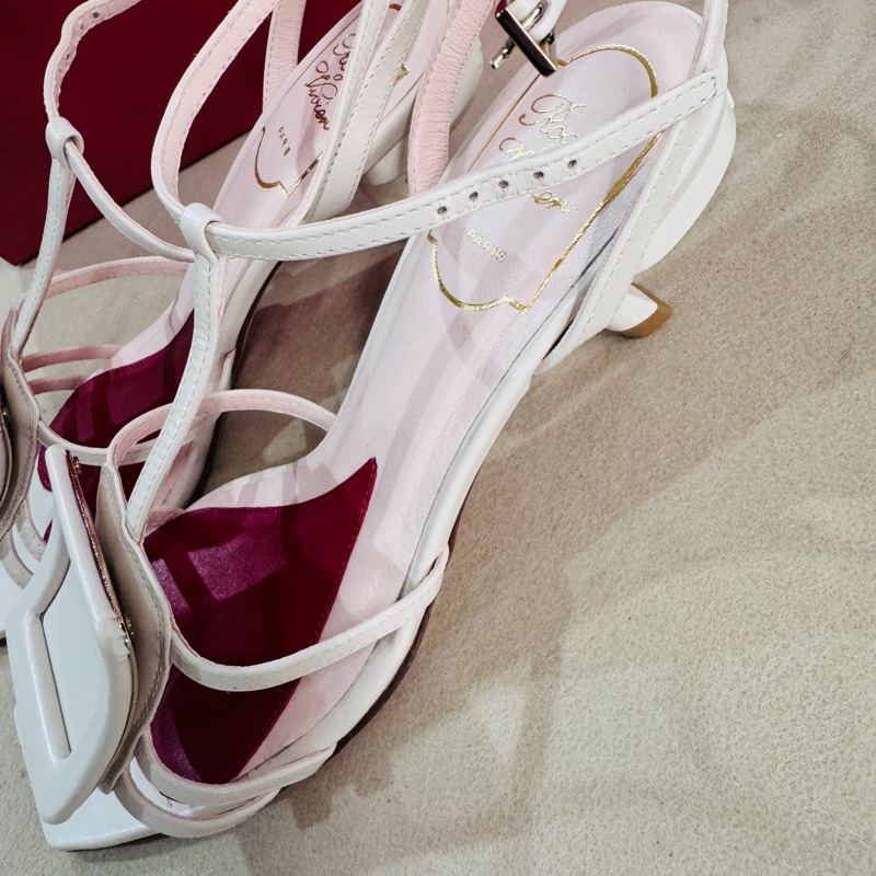 Roger Vivier Virgule 逗號跟皮革涼鞋35.5號-1
