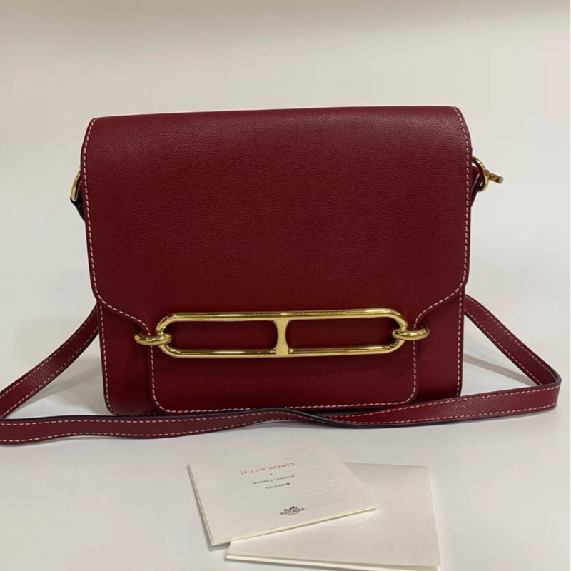 冬季熱門顏色💓❄️ Hermes 豬鼻子 Roulis 23 T刻 Evercolor 皮 愛馬仕紅-0