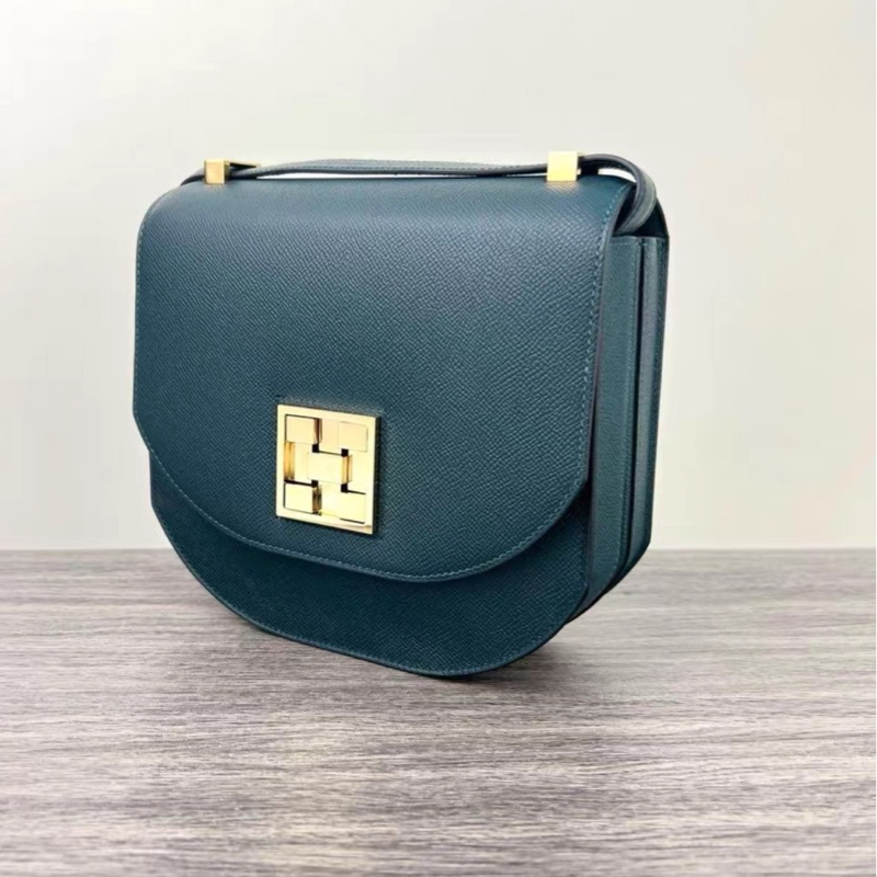 有購証 💓 Hermes愛馬仕Mosaique馬賽克21 單肩斜挎包 胡桃木綠 Epsom皮 D刻 金扣-1