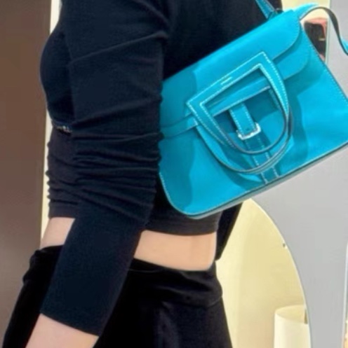 有購證💓 Hermes愛馬仕mini halzan 孔雀藍-4