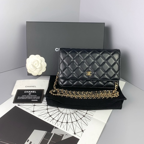 ◻️Chanel woc 羊皮黑金 新款/磁吸釦