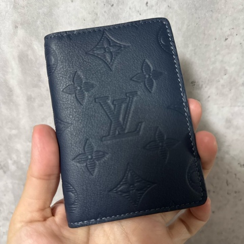 LV NAVY壓紋老花卡夾
