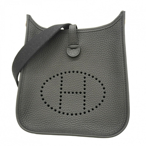 Hermes Hermès Evelyn TPM Taurillon Clemence 單肩包，黑色，雙印，女款