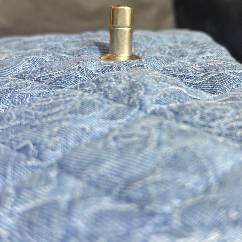 很新!三折割愛✨最棒尺寸☺️專櫃36萬!!CHANEL CF23香奈兒牛仔山茶花 愛心調節扣 經典口蓋包 斜背包 肩背包-52