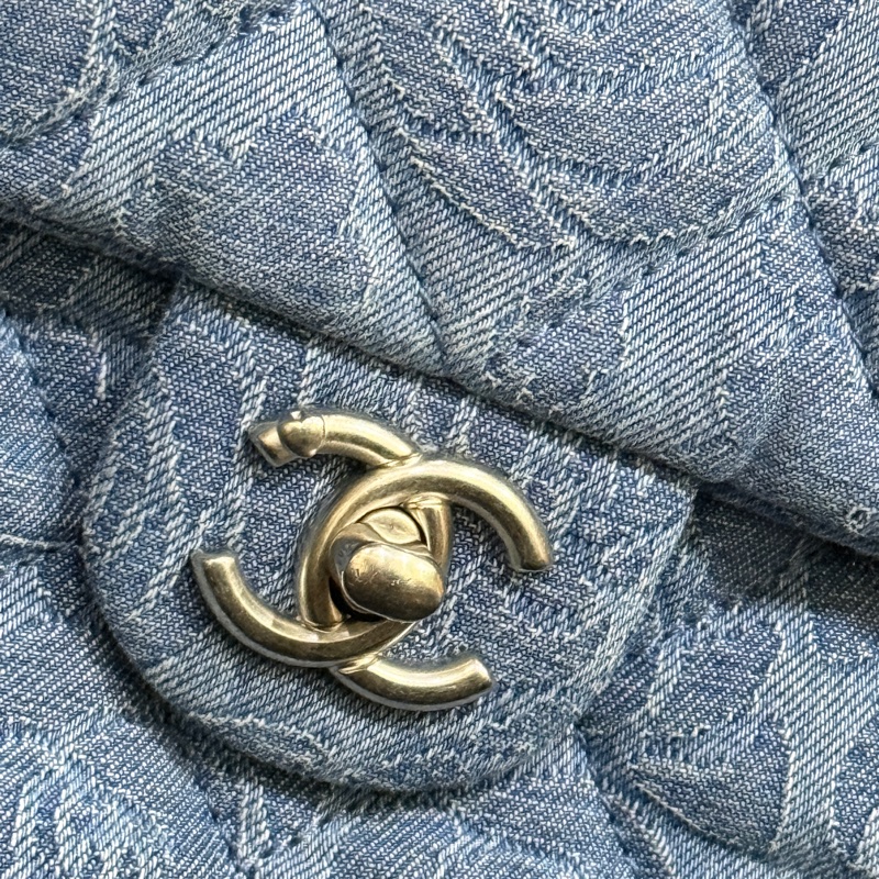 很新!三折割愛✨最棒尺寸☺️專櫃36萬!!CHANEL CF23香奈兒牛仔山茶花 愛心調節扣 經典口蓋包 斜背包 肩背包-54