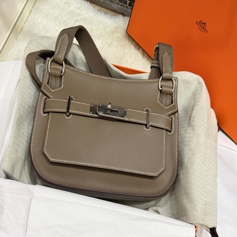 99新✨Hermes mini jypisers大象灰 銀扣 B刻 愛馬仕迷你吉普賽斜背包 金剛色