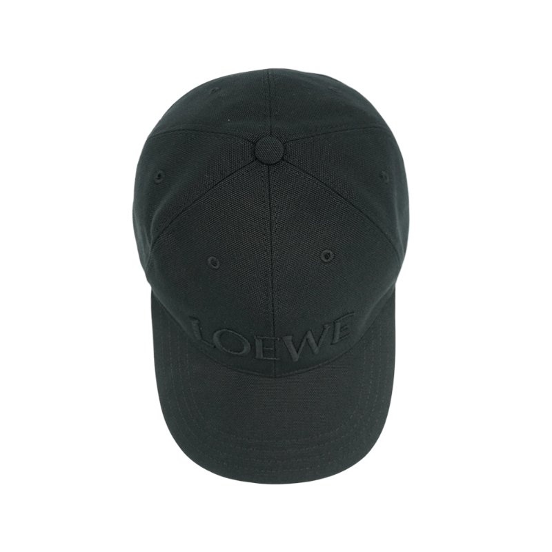 Loewe 帆布刺繡品牌logo棒球帽(黑)-5