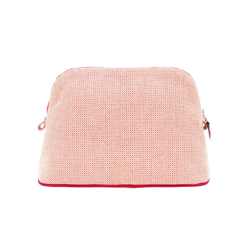 Hermes 展示品 Bolide Crazy H 刺繡帆布收納包(橙/覆盆子)-2