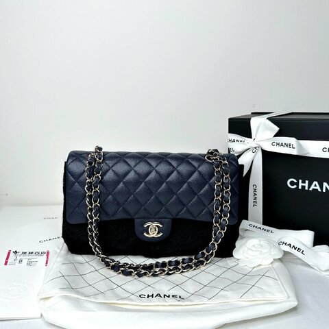CHANEL 深藍金牛Coco 25口蓋包