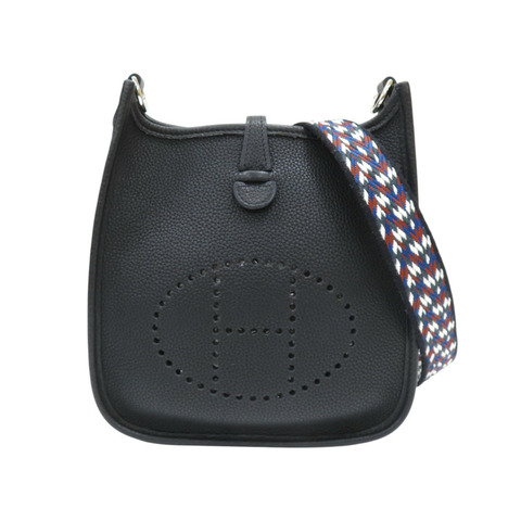黑色 Taurillon Maurice牛皮 Mini Evelyne 肩背包 Y刻 銀扣【HERMES 愛馬仕】 Y刻