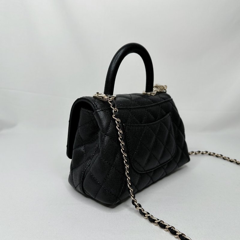 CHANEL 黑金牛Mini Coco handle-5