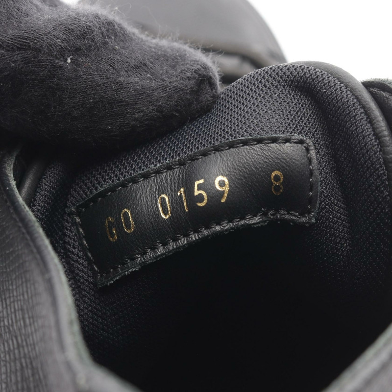 LOUIS VUITTON 紋身線高筒運動鞋 #8 皮革黑色二手男款-6