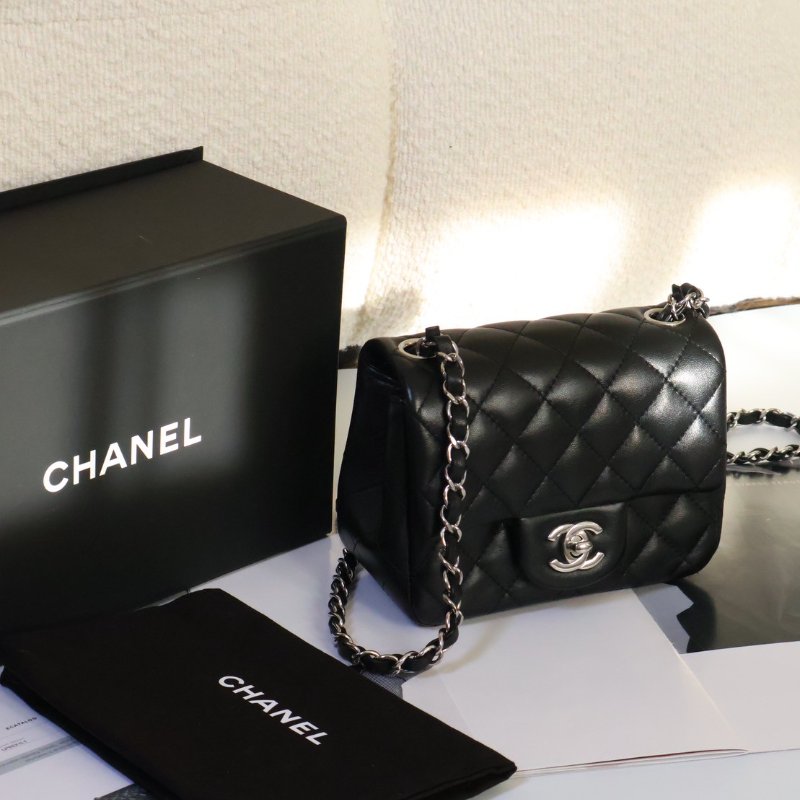 CHANEL 經典口蓋包方胖子 17 - 黑銀-6