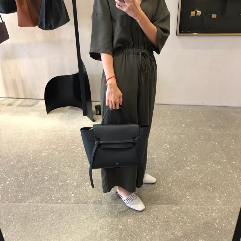 CELINE Belt鯰魚包 - 大號黑金-8