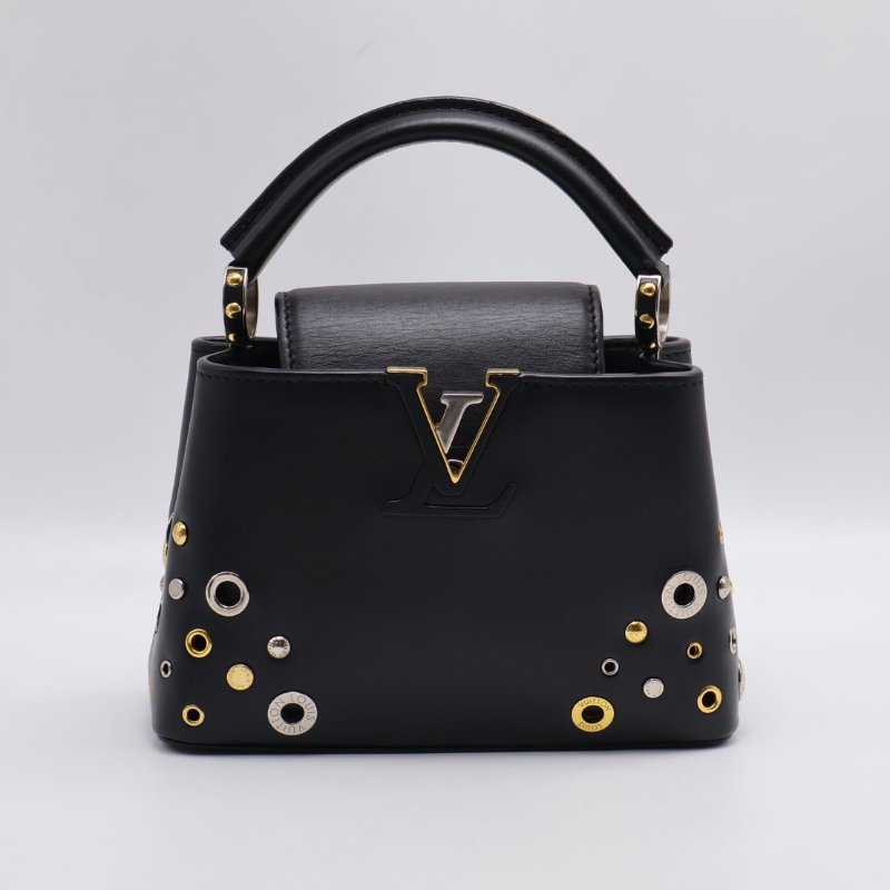 LOUIS VUITTON Capucines 鉚釘限量款 - mini黑-0